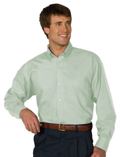 Edwards Garment Men's Big And Tall Easy Care Poplin Long Sleeve Shirt_CUCUMBER_XL - Thumbnail 3