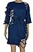 Qicool Womens Short Sleeve BF Style Ripped Distressed Hole Clubwear Party Denim Dress