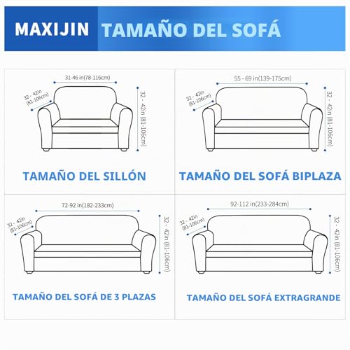 MAXIJIN Super Stretch Sofa Cover for 3 Seater, 1 Piece Universal Jacquard Spandex, Pet Friendly Protector (3 Seater, Navy Blue)
