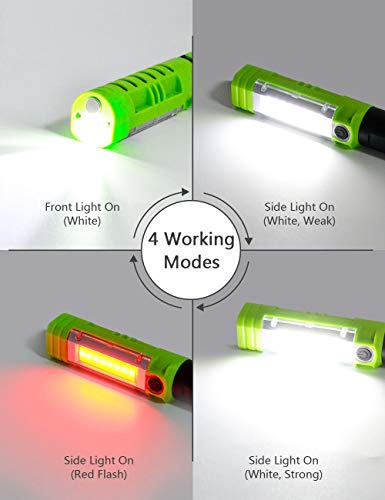 VIBELITE Telescopic Strong Magnetic COB Pickup Tool Portable With Adjustable Angle,Extendable length,Multifunctional Flashlight,Rotating Head And Long Gripper,Ideal Gift for Men,Green, 1 Pack