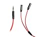 HTTX 3.5mm Male to Dual Female Stereo Jack Plug Terminal Headset Headphone Splitter Cable -Red (2-Pack)
