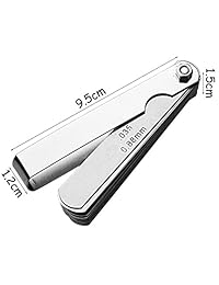 Medidor de sensación HSAN, calibre de 32 cuchillas, acero métrico, plegable, doble marca, herramienta de medición métrica imperial, grosor para grosor imperial