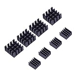 Mudder 8 Piece Black Aluminum Heatsink Cooler Cooling Kit for Raspberry Pi 3, Pi 2, Pi Model B+