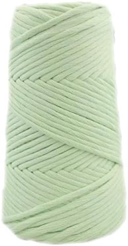 GANXXET Mint Combed Cotton Cord 4mm x 82Yards | Organic Soft Cotton Macrame Cord | Single PLY Cotton String for Handmade Crafts, Macrame Jewelry, Macrame Keychain, Macrame Earings
