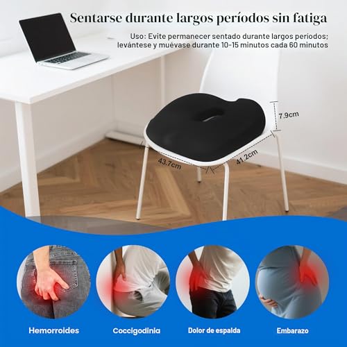 Hemorrhoid Cushion, Orthopedic Coccyx Relief Cushion, Breathable and Non-Slip Design, Relieves Pressure from Back and Islum, Suitable for Office, Car and Wheelchair Use