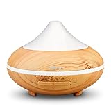 Aromatherapy Essential Oil Diffuser 4-IN-1 Cool Mist Ultrasonic Humidifier Wood Grain 200ML with 7 Colors LED Lights,Waterless Auto Shut-off for Home,Yoga,Spa,Bedroom,Baby Room by Aiho