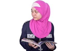 MuLanLegend Handmade | Princess Nur Hijab Two Tones | Girls Kids 1 piece Cotton Practical Hijab Headscarf Instant Scarf