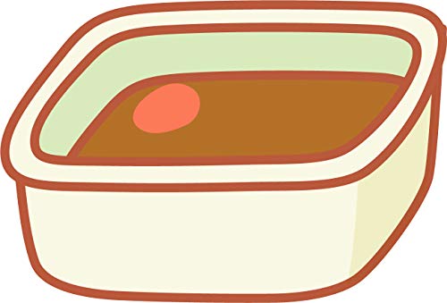 Cute Kawaii Straight Face Japanese Food Cartoon Emoji Vinyl Sticker, Curry Sauce