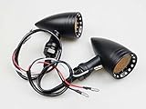 Black Amber 20 LED Billet Turn Signal Stop Brake Light T for Harley Dyna Bobber Honda Yamaha Suzuki Kawasaki