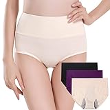 Innersy Women's 3 Pack Ultra Soft Postpartum Menstrual Period Protective Cotton Panties Underwear (Love Yourself First) (XL, Solid Color 2)