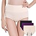 Innersy Women's 3 Pack Ultra Soft Postpartum Menstrual Period Protective Cotton Panties Underwear (Love Yourself First) (XL, Solid Color 2)
