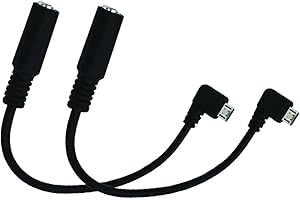 Hexchuang Micro USB to 3.5mm Jack Audio Adapter Cable Right Angled Micro USB Male to 4Pole AUX Audio Jack Female Cable for Ac