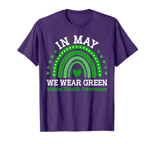 In May We Wear Green Rainbow Mental Health Awareness Women T-Shirt