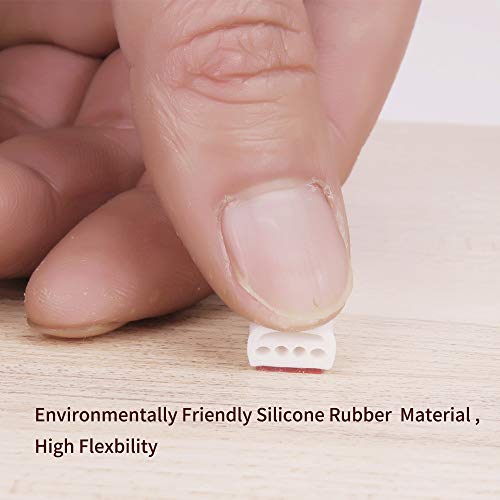 Professional Doors Windows Seal Strip Multi-Hole Design Silicone Self-Adhesive Insulation Rubber Anti-Collision Soundproof Waterproof Dustproof Windproof(D Type 6M, White)