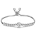 NINASUN s Bracelet Gifts for Her 925 Sterling Silver Adjustable Chain Bangle Sparkling Cubic Zirconia Fine Fashion Jewelry Birthday Gifts Present Her Ladies Girls Girlfriend Wife Mother
