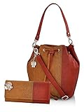 Butterflies Women's Handbag and Wallet Combos' (Tan) (BNS WB0232)