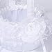M&A Decor Flower Girl Basket Set of 2 Elegant White Lace Basket for Flower Girl