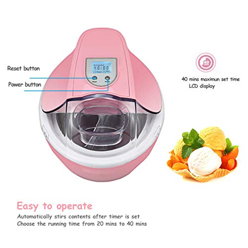 Costway Ice Cream Maker 1.5 Quart Automatic Macarons Color Ice Cream