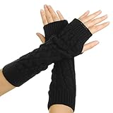 Women's Knitted Crochet Long Soft Gloves