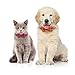 Vaburs Dog Bow Tie, Dog Cat Collar with Bow Tie Buckle Light Plaid Dog Collar for Dogs Cats Pets Soft Comfortable,Adjustable (M, Orange)thumb 4