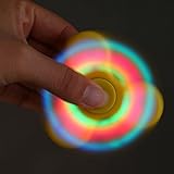 Malltop LED Light Fidget Spinner - High Speed Tri-Spinner Single Finger Decompression EDC Focus Gyro (Yellow)