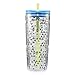 bubba Envy Dual-Wall Insulated Tumbler with Straw, 24 oz., Blue Graphic Triangles