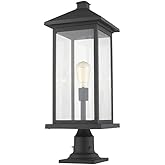 Z-Lite 531PHBXLR-533PM-BK 1 Light Outdoor Pier Mounted Fixture, Black