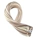 Moresoo Clip in Hair Extensions Human Hair 12inch Ash Blonde Hair Extensions Clip in Color #P18/613 Full Head Thick Straight Hair 5Pieces 70Grams Human Hair Clip in Extensions