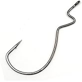 Gamakatsu Skip Gap Worm Hook-Pack of 25 (Black, 1/0)