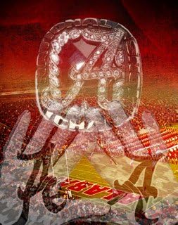 Alabama Crimson Tide Gloves 16x20 Wrapped Canvas