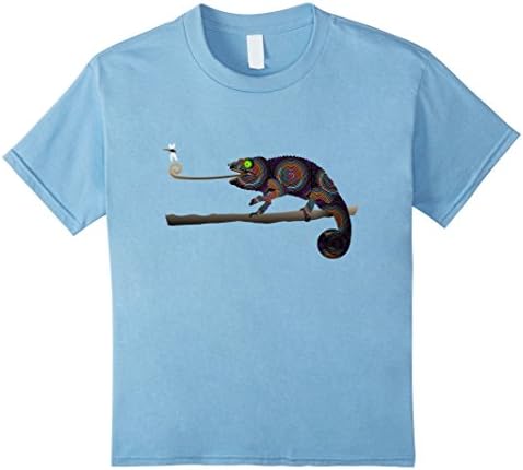 Kids Retro Vintage Chameleon Lizard t-shirt 6 Baby Blue