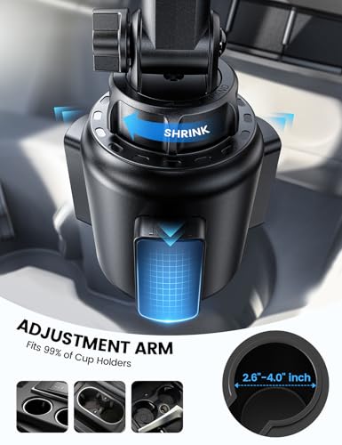 Lamicall Car Phone Holder Cup Holder - Longer Neck Adjustable [Thick Cases Friendly], Car Cell Phone Holder Mount for Truck Golf Cart iPhone Samsung and All 4-7" inches Smartphones