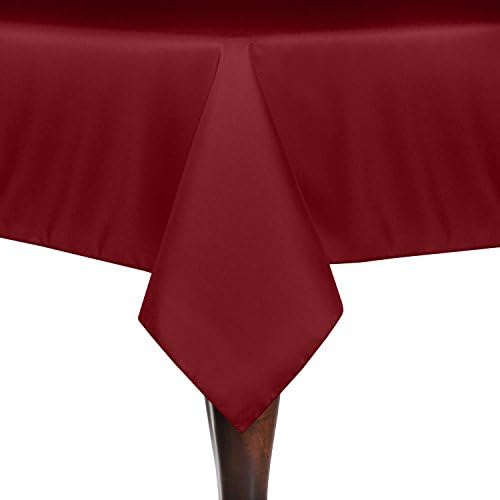 Ultimate Textile 60 x 108-Inch Rectangular Polyester Linen Tablecloth Holiday Christmas Red