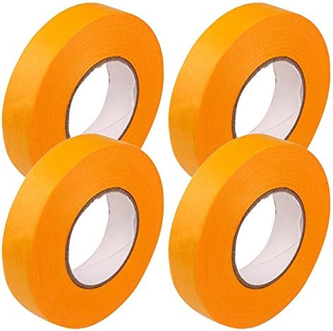 塗装用 マスキングテープ 幅18mm 長さm 4巻セット 車用 手芸用 仮止めテープ 養生テープ プラモデル塗装 建築塗装 黄色