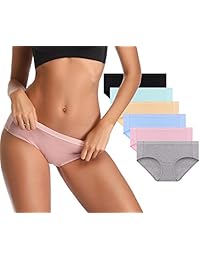 OPIBOO Ropa interior dama Bragas Algodón, Hipster suave y transpirable, Braguitas de dama Bikini Paquete de 6
