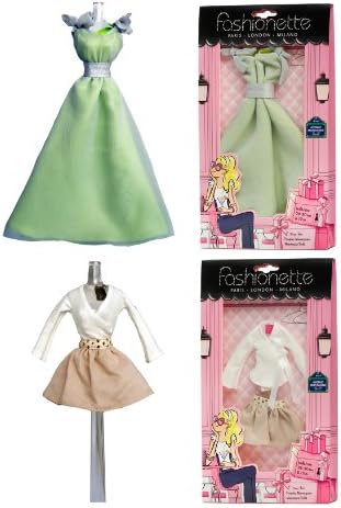 Fashionette Paris 2 Fashion Outfits - Gala dress + Vacation Style designer - to fit Barbie By