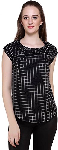 mallory winston casual sleeveless printed women's black top