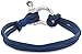 Edforce Stainless Steel Navy Blue Nautical Men's Women's Shackles Screw Tactical Rope Cord Wrap Cord Wristband Bracelet Cuff