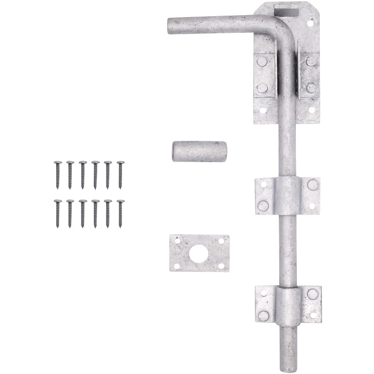 EAI Gate Drop Bolt | Heavy Duty Galvanised 12 Inch / 300mm Gate/Garage Drop Down Bolt | Pack of 1 with Fixings