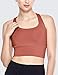 CRZ YOGA Strappy Sports Bras for Women Longline Wirefree Padded Medium Support Yoga Bra Top Red Bronzer Mthumb 3