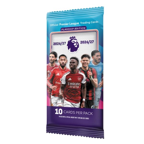 Premier League 2026/27 Flagship Soccer Trading Card Pack – Sealed 10-Card Football Card Packet, English Premier League Collec