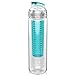 GetWaterBottles 32-Ounce Fruit Infused Water Bottle with Guide and Tips, Blue