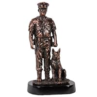 U Bargain Mall 8" Bronze Police Officer with K9 Figurine