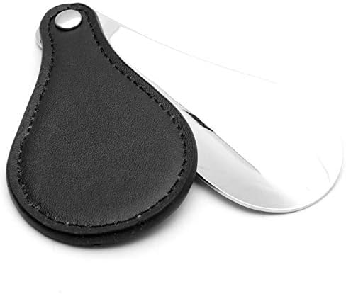 Goodsland 持ち運び 携帯 に 携帯用 ミニ 靴べら 短ヘラ ステンレス おしゃれ Gd Newbera シューホーン ブラック スチール Puレザー 店舗