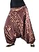 virblatt Drop Crotch Pants Patterned Harem Pants for Women and Men (S-L) - AllesImWunderland Brown