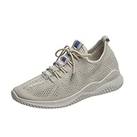 ANOKA Slip on Sneakers for Women Sale Fashion Ladies Breathable Casual Running Shoes Outdoor Wild Sneakers Shoes Beige Size 6.5