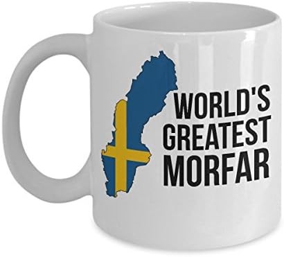 Victory Life BrandsSweden Coffee Mug - World's Greatest Morfar Cup with Swedish Flag for Grandfathers