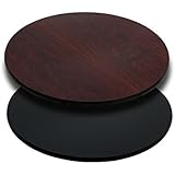 Flash Furniture 24' Round Table Top with Black or Mahogany Reversible Laminate Top