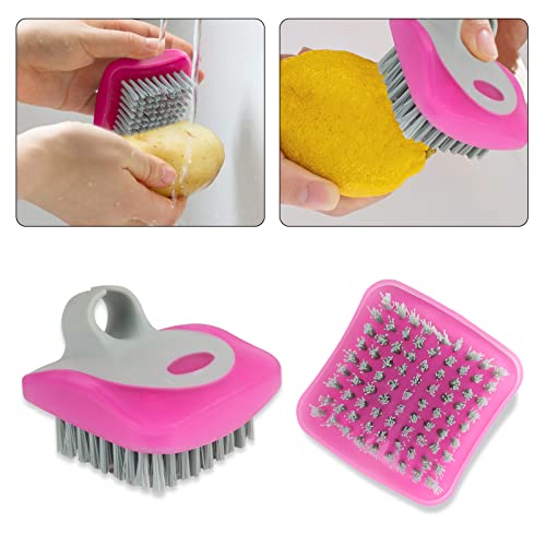 6 Piece Vegetable Brush Fruit Vegetable Brush, Plastic Veggie Brushes