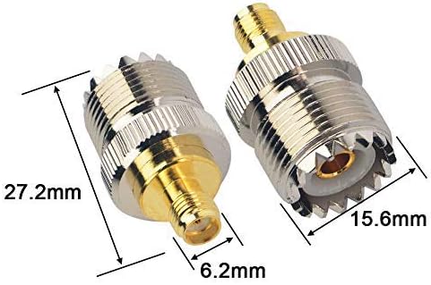 Boobrie SMA to SO239 Female RF Adapter CB Radio Adapter SMA to PL259 Female UHF Connector for Ham Radio Walkie Talkie amateurs Baofeng Uv-5R Pack of 2 - Image 3